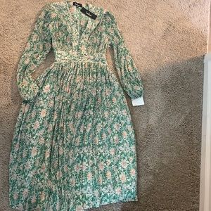 Lulus Garden Dancer Floral Long Sleeve Midi Dress - never worn - still in bag